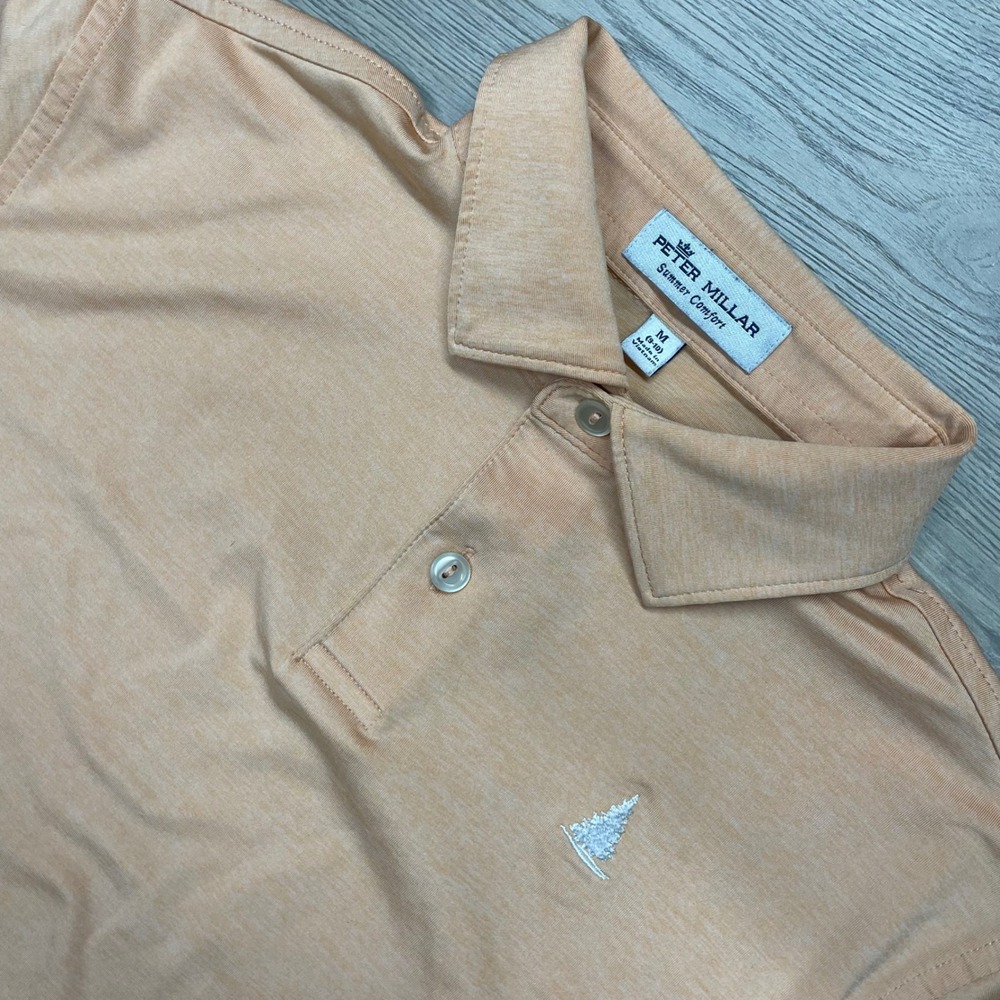 Peter Millar Polo Shirt Boys Medium 9-10 Orange Summer Comfort YS21EK01S READ